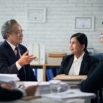 Lawyers discussing new case